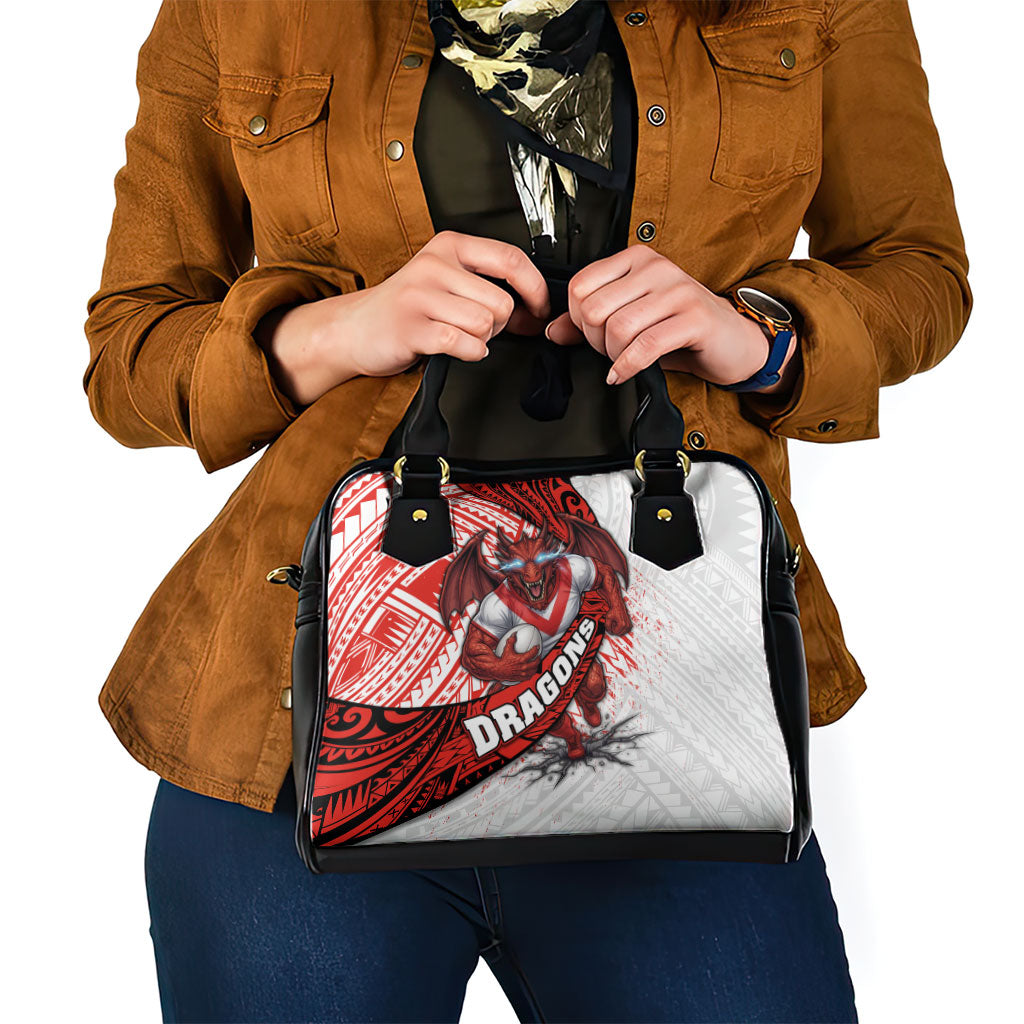 St George Illawarra Dragons Rugby Shoulder Handbag Tribal Polynesian Power Art - Lightning Mascot