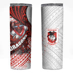 St George Illawarra Dragons Rugby Skinny Tumbler Tribal Polynesian Power Art - Lightning Mascot