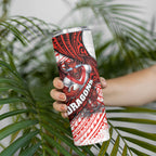 St George Illawarra Dragons Rugby Skinny Tumbler Tribal Polynesian Power Art - Lightning Mascot