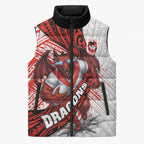 St George Illawarra Dragons Rugby Sleeveless Puffer Jacket Tribal Polynesian Power Art - Lightning Mascot