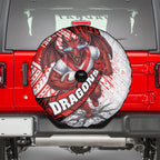 St George Illawarra Dragons Rugby Spare Tire Cover Tribal Polynesian Power Art - Lightning Mascot