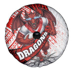St George Illawarra Dragons Rugby Spare Tire Cover Tribal Polynesian Power Art - Lightning Mascot