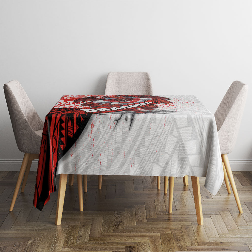St George Illawarra Dragons Rugby Tablecloth Tribal Polynesian Power Art - Lightning Mascot