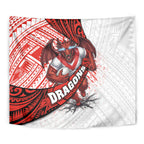 St George Illawarra Dragons Rugby Tapestry Tribal Polynesian Power Art - Lightning Mascot