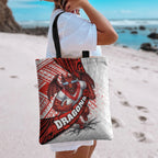St George Illawarra Dragons Rugby Tote Bag Tribal Polynesian Power Art - Lightning Mascot