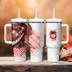 St George Illawarra Dragons Rugby Tumbler With Handle Tribal Polynesian Power Art - Lightning Mascot