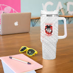 St George Illawarra Dragons Rugby Tumbler With Handle Tribal Polynesian Power Art - Lightning Mascot