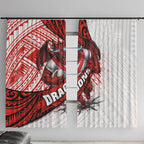 St George Illawarra Dragons Rugby Window Curtain Tribal Polynesian Power Art - Lightning Mascot