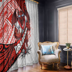 St George Illawarra Dragons Rugby Window Curtain Tribal Polynesian Power Art - Lightning Mascot