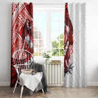 St George Illawarra Dragons Rugby Window Curtain Tribal Polynesian Power Art - Lightning Mascot