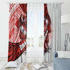 St George Illawarra Dragons Rugby Window Curtain Tribal Polynesian Power Art - Lightning Mascot