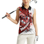 St George Illawarra Dragons Rugby Women Sleeveless Polo Shirt Tribal Polynesian Power Art - Lightning Mascot