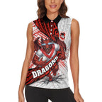 St George Illawarra Dragons Rugby Women Sleeveless Polo Shirt Tribal Polynesian Power Art - Lightning Mascot