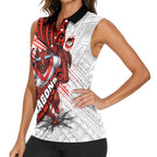 St George Illawarra Dragons Rugby Women Sleeveless Polo Shirt Tribal Polynesian Power Art - Lightning Mascot