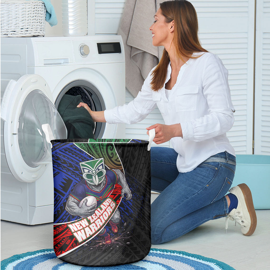New Zealand Warriors Rugby Laundry Basket Tribal Polynesian Power Art - Lightning Mascot