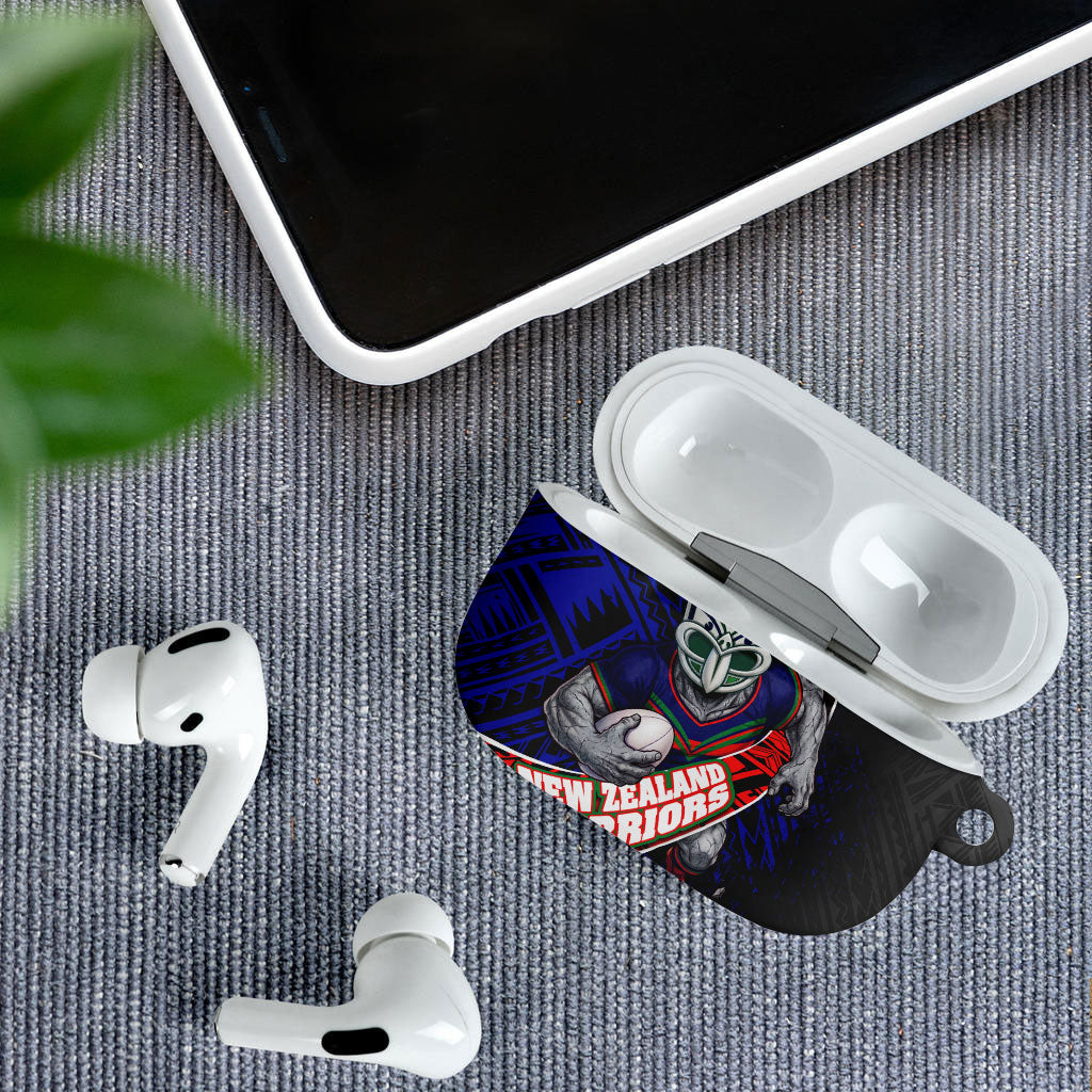 New Zealand Warriors Rugby AirPods Case Tribal Polynesian Power Art - Lightning Mascot