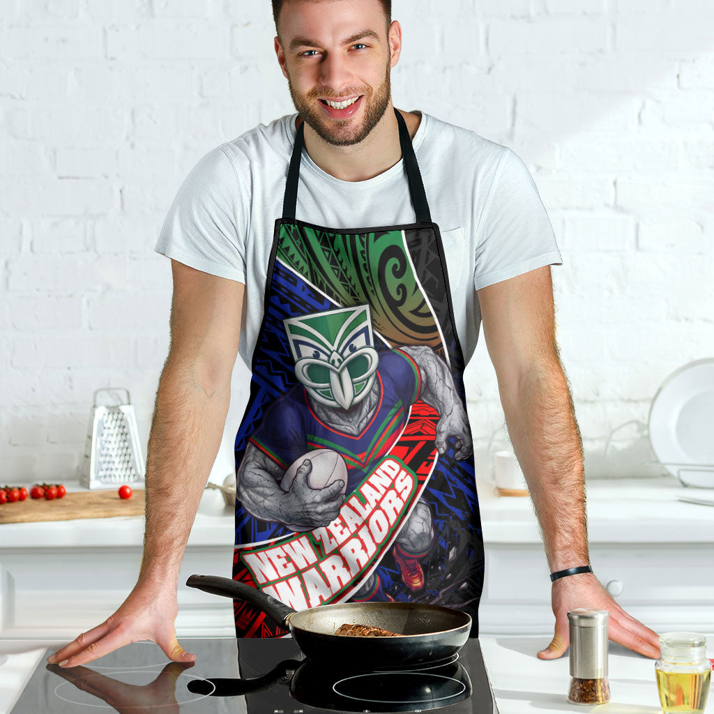 New Zealand Warriors Rugby Apron Tribal Polynesian Power Art - Lightning Mascot