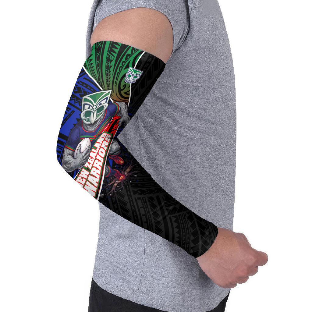New Zealand Warriors Rugby Arm Sleeves Tribal Polynesian Power Art - Lightning Mascot