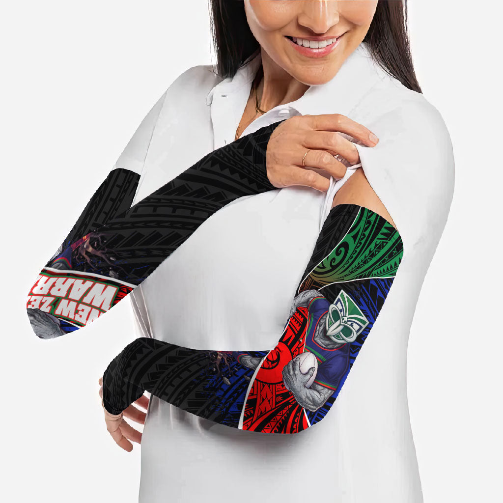 New Zealand Warriors Rugby Arm Sleeves Tribal Polynesian Power Art - Lightning Mascot
