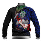 New Zealand Warriors Rugby Baseball Jacket Tribal Polynesian Power Art - Lightning Mascot