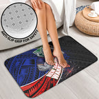 New Zealand Warriors Rugby Bathroom Set Tribal Polynesian Power Art - Lightning Mascot