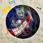 New Zealand Warriors Rugby Beach Blanket Tribal Polynesian Power Art - Lightning Mascot