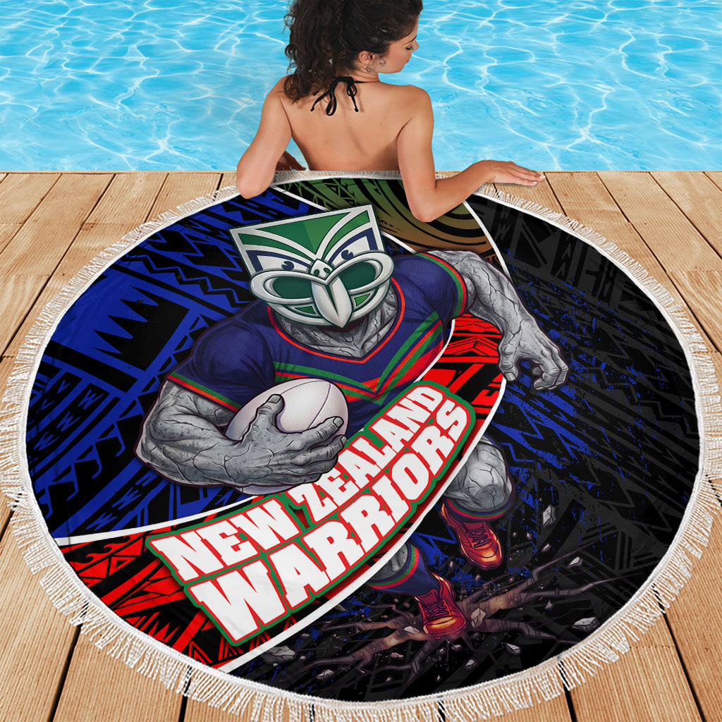 New Zealand Warriors Rugby Beach Blanket Tribal Polynesian Power Art - Lightning Mascot