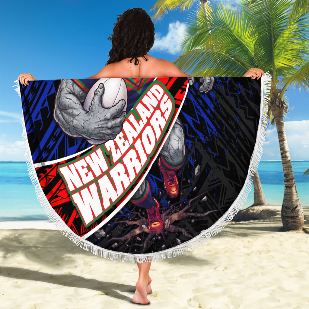 New Zealand Warriors Rugby Beach Blanket Tribal Polynesian Power Art - Lightning Mascot