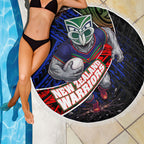 New Zealand Warriors Rugby Beach Blanket Tribal Polynesian Power Art - Lightning Mascot