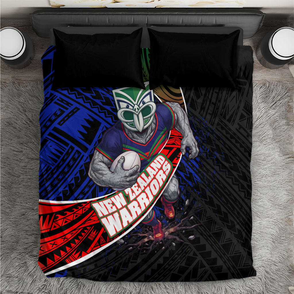New Zealand Warriors Rugby Bedding Set Tribal Polynesian Power Art - Lightning Mascot