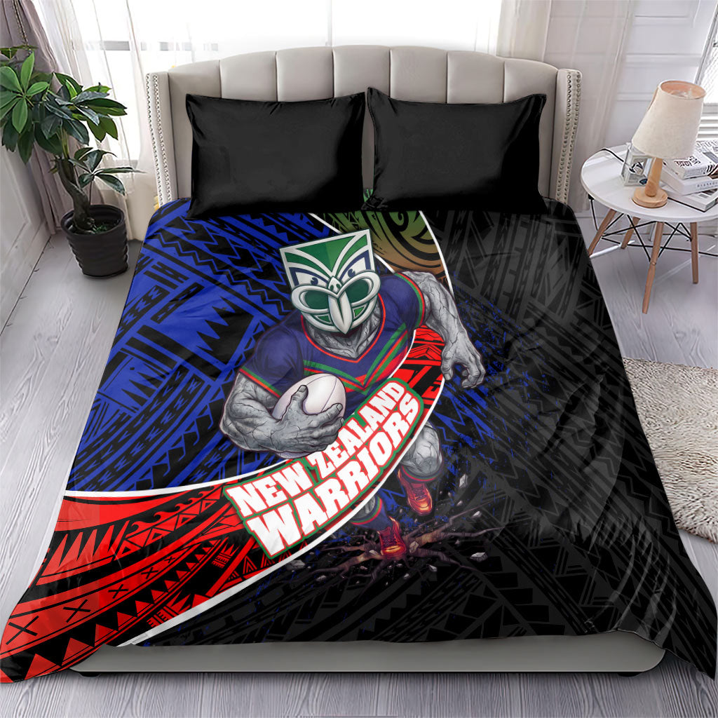 New Zealand Warriors Rugby Bedding Set Tribal Polynesian Power Art - Lightning Mascot