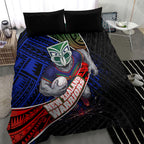 New Zealand Warriors Rugby Bedding Set Tribal Polynesian Power Art - Lightning Mascot