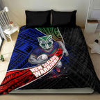 New Zealand Warriors Rugby Bedding Set Tribal Polynesian Power Art - Lightning Mascot
