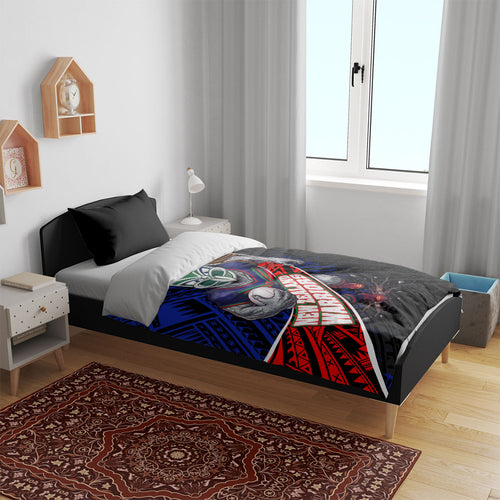 New Zealand Warriors Rugby Bedding Set Tribal Polynesian Power Art - Lightning Mascot