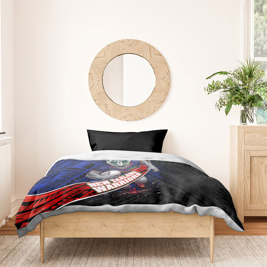 New Zealand Warriors Rugby Bedding Set Tribal Polynesian Power Art - Lightning Mascot