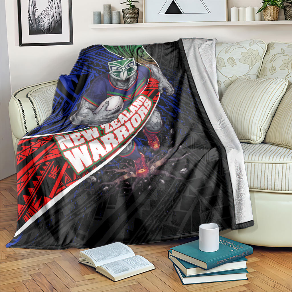 New Zealand Warriors Rugby Blanket Tribal Polynesian Power Art - Lightning Mascot