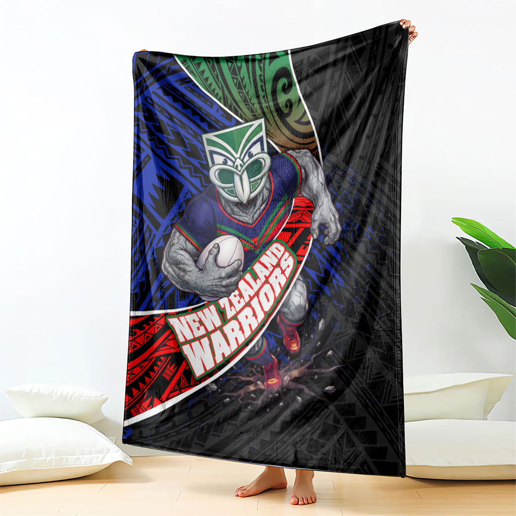 New Zealand Warriors Rugby Blanket Tribal Polynesian Power Art - Lightning Mascot