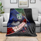 New Zealand Warriors Rugby Blanket Tribal Polynesian Power Art - Lightning Mascot