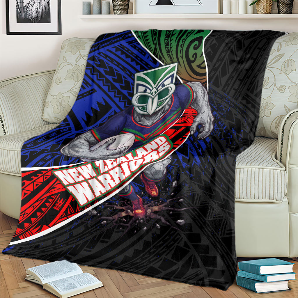 New Zealand Warriors Rugby Blanket Tribal Polynesian Power Art - Lightning Mascot