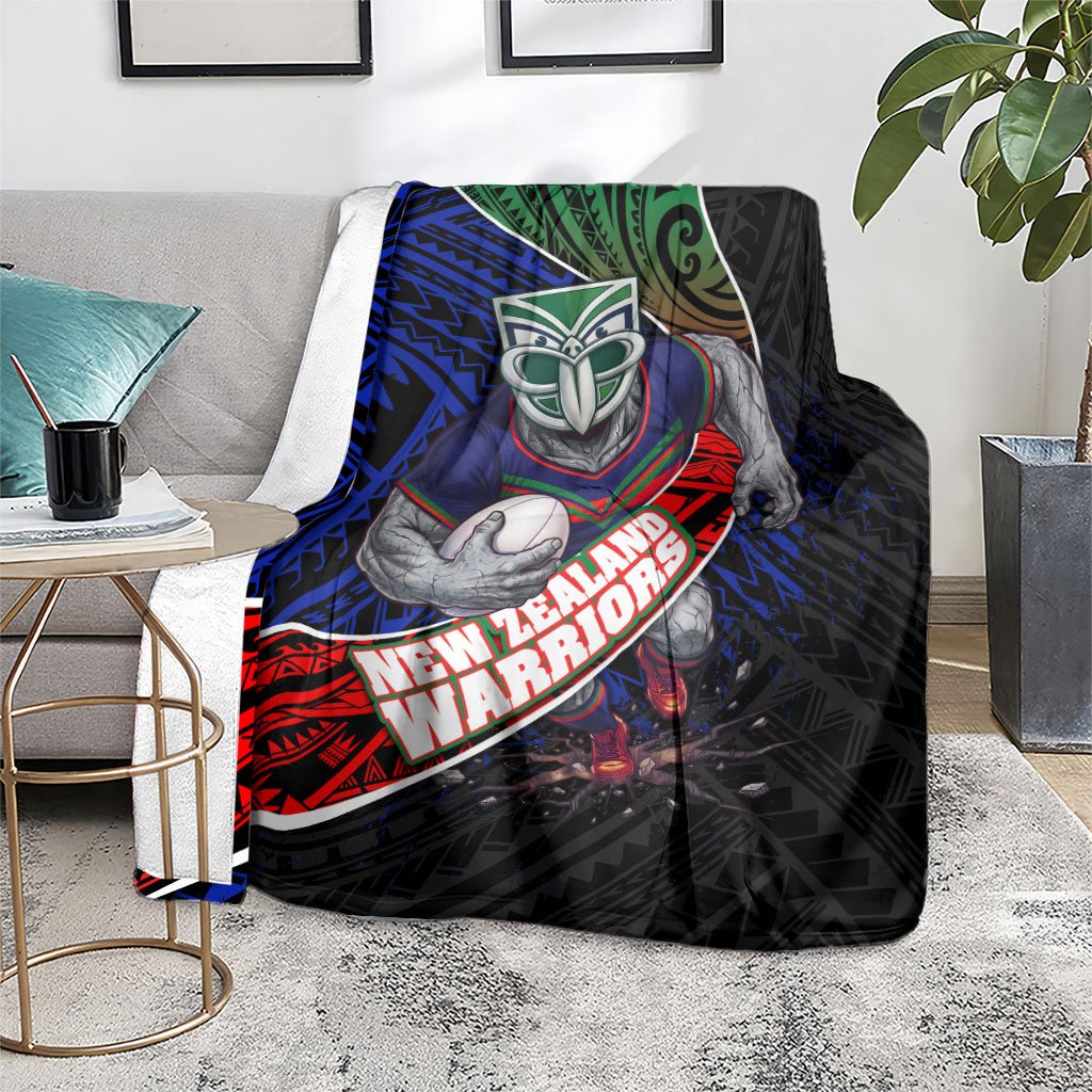 New Zealand Warriors Rugby Blanket Tribal Polynesian Power Art - Lightning Mascot