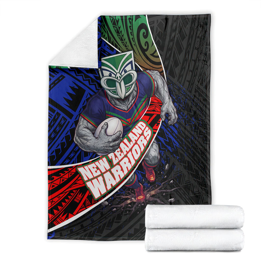 New Zealand Warriors Rugby Blanket Tribal Polynesian Power Art - Lightning Mascot
