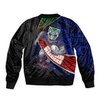 New Zealand Warriors Rugby Bomber Jacket Tribal Polynesian Power Art - Lightning Mascot