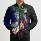 New Zealand Warriors Rugby Bomber Puffer Jacket Tribal Polynesian Power Art - Lightning Mascot