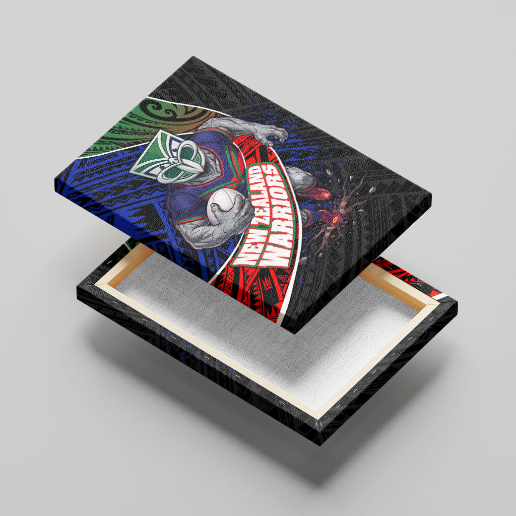 New Zealand Warriors Rugby Canvas Wall Art Tribal Polynesian Power Art - Lightning Mascot