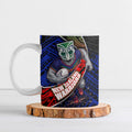 New Zealand Warriors Rugby Ceramic Mug Tribal Polynesian Power Art - Lightning Mascot