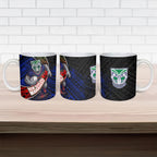 New Zealand Warriors Rugby Ceramic Mug Tribal Polynesian Power Art - Lightning Mascot