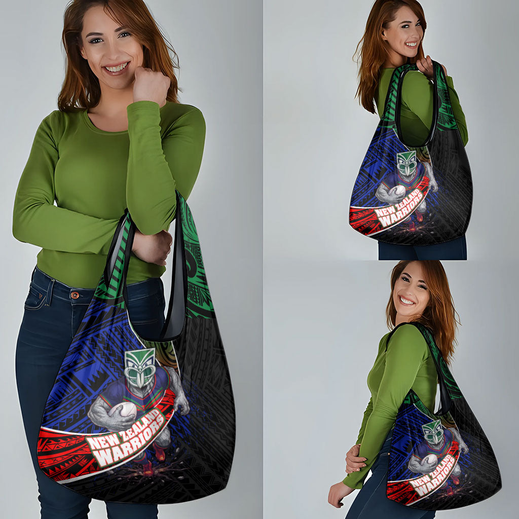 New Zealand Warriors Rugby Grocery Bag Tribal Polynesian Power Art - Lightning Mascot