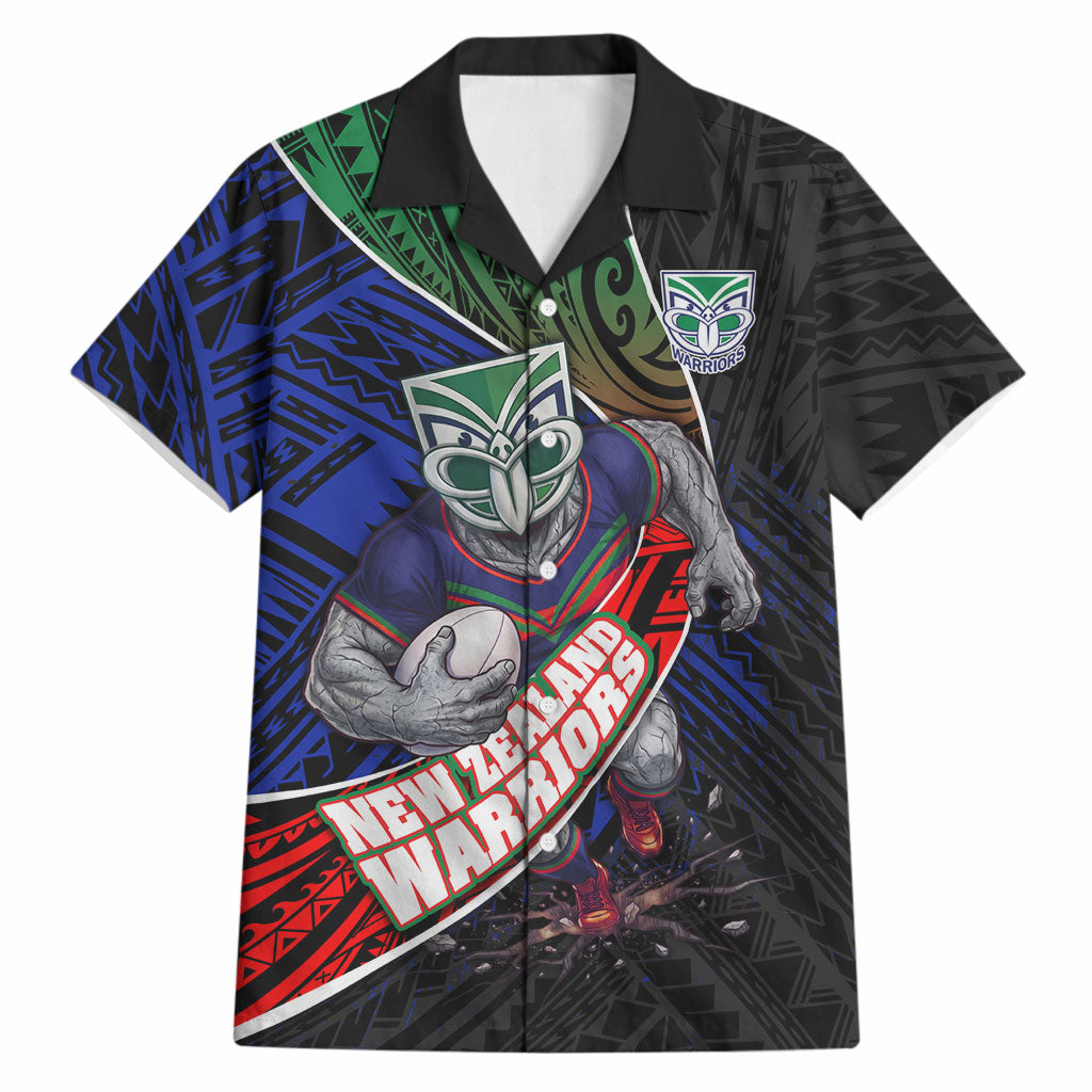 New Zealand Warriors Rugby Hawaiian Shirt Tribal Polynesian Power Art - Lightning Mascot