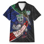 New Zealand Warriors Rugby Hawaiian Shirt Tribal Polynesian Power Art - Lightning Mascot