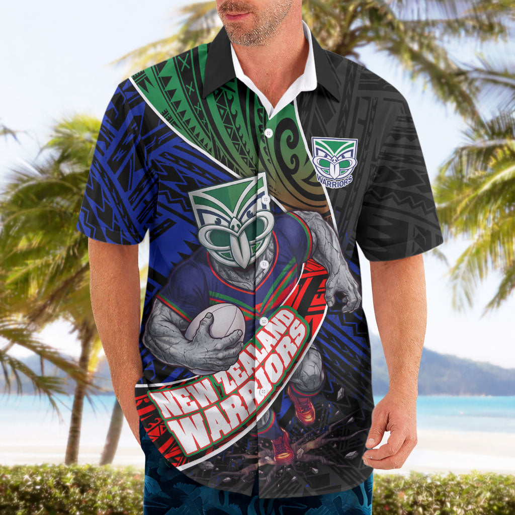 New Zealand Warriors Rugby Hawaiian Shirt Tribal Polynesian Power Art - Lightning Mascot